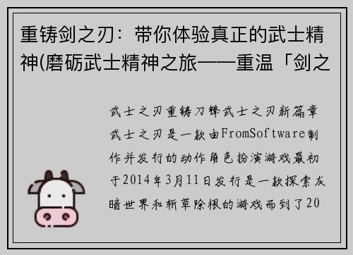 重铸剑之刃：带你体验真正的武士精神(磨砺武士精神之旅——重温「剑之刃」的真正魅力)